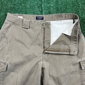 Vintage Dockers Pants Mens 34x30" Brown Cargo Wide-Leg Baggy Skater Canvas 90s